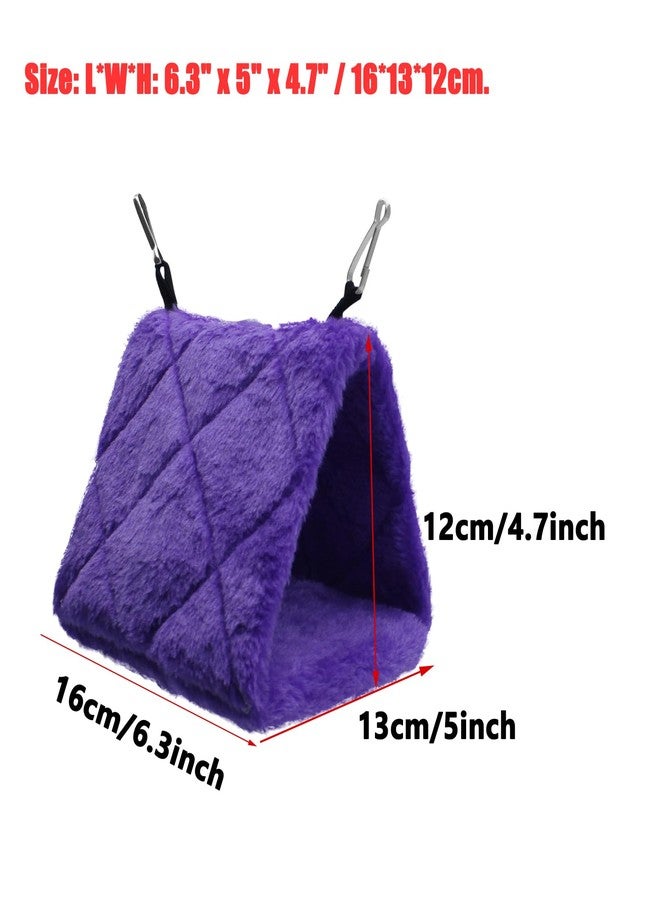 Yinprwi Warm Bird Nest House Shed Hut Parrot Sleeping Bed Hanging Hammock Snuggle Cave Birds Hut Hideaway Tent for Pet Parrot Macaw Budgies Cockatiels Cockatoo Lovebird Size S (Purple) - Image 3