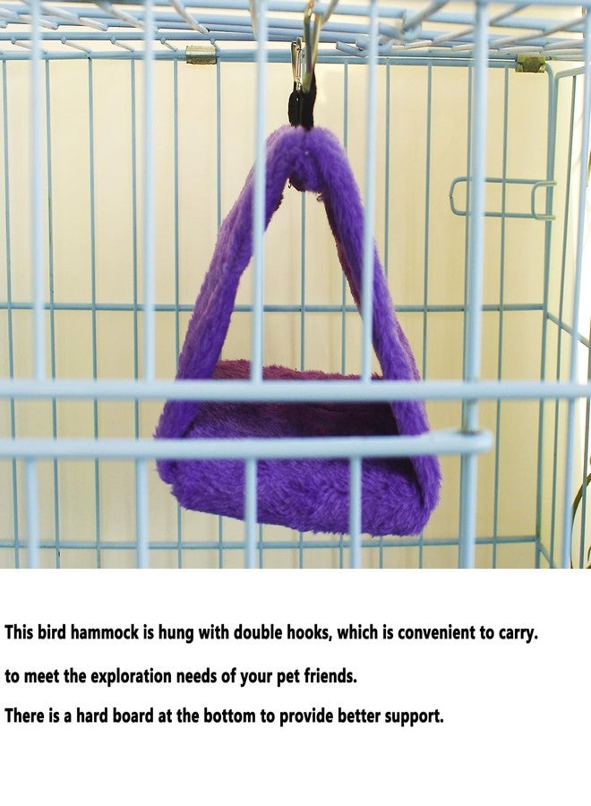 Yinprwi Warm Bird Nest House Shed Hut Parrot Sleeping Bed Hanging Hammock Snuggle Cave Birds Hut Hideaway Tent for Pet Parrot Macaw Budgies Cockatiels Cockatoo Lovebird Size S (Purple) - Image 4