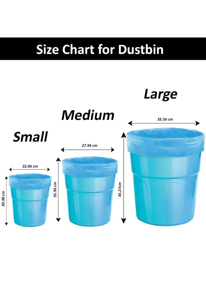 زوريني أكياس نفايات زوريني (متوسطة، 48 × 53 سم أو 19 × 21 بوصة) مع رباط لمنع التنقيط، مناسبة للمطبخ والمكتب والمستودع والمخزن (أسود، أخضر، أزرق، 3 × 30 قطعة/لفة) - Image 3