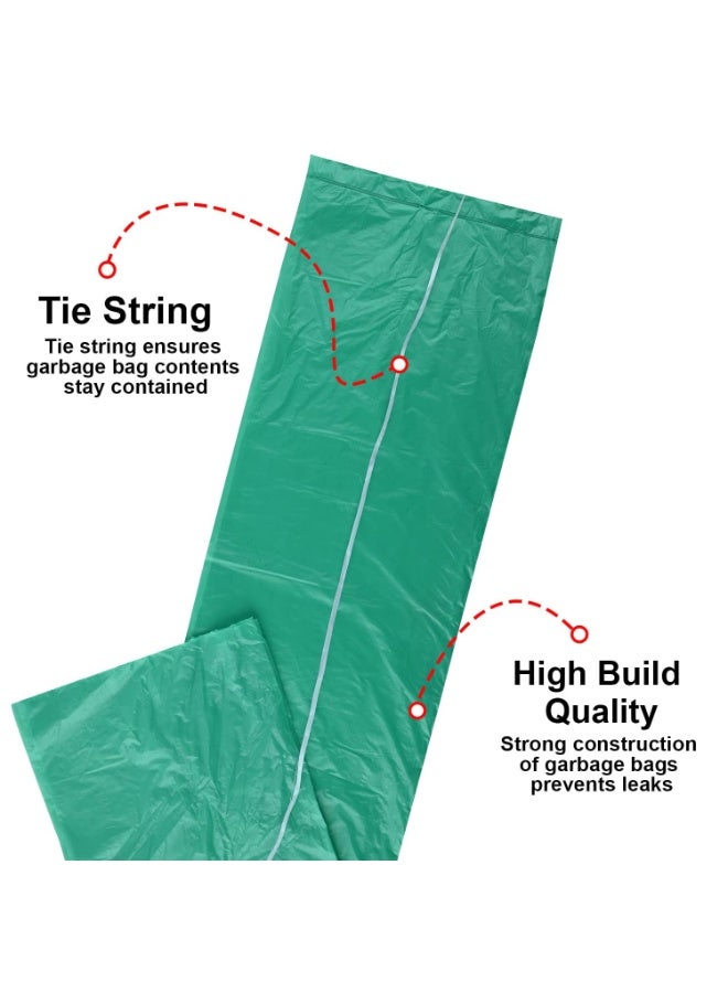 زوريني أكياس نفايات زوريني (متوسطة، 48 × 53 سم أو 19 × 21 بوصة) مع رباط لمنع التنقيط، مناسبة للمطبخ والمكتب والمستودع والمخزن (أسود، أخضر، أزرق، 3 × 30 قطعة/لفة) - Image 4