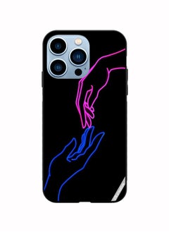 Protective Case Cover For Apple iPhone 13 Pro Max Hands In Neon Lights Design Multicolour