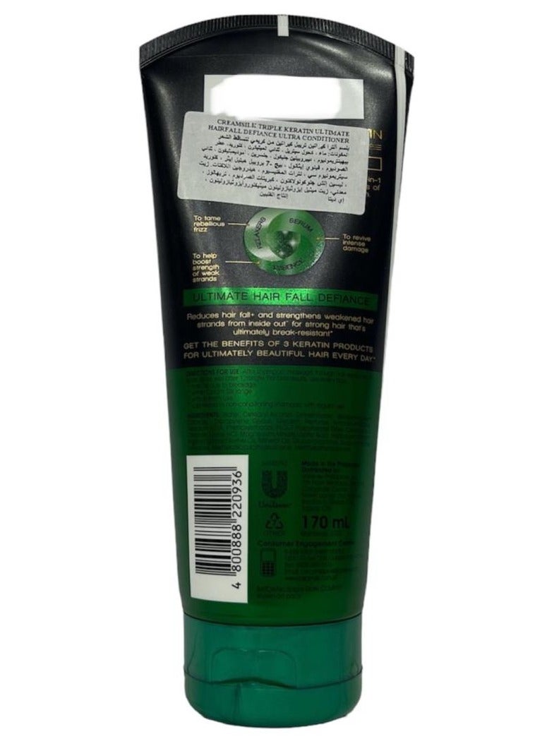 Cream Silk Triple Keratin Ultimate Hair fall Defiance Conditioner 170ml - Image 2