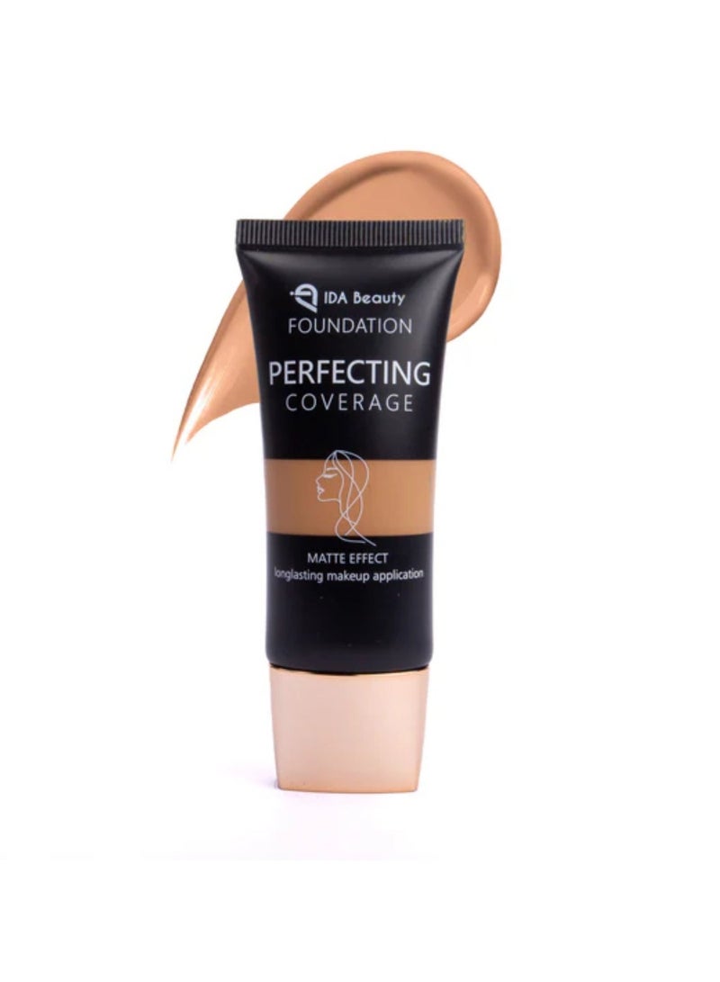 IDA Beauty Glam It! Perfecting Coverage Foundation | Full Coverage, Matte Finish, Long-Lasting, Lightweight | Vegan, Halal, Cruelty-Free (Nife) - Image 1