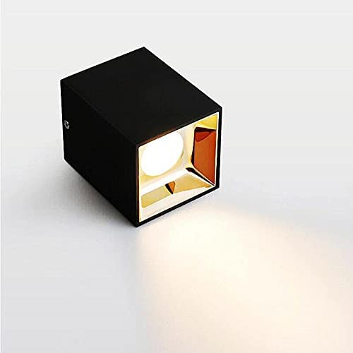 CITRA 6W LED Indoor Outdoor Ceiling Lamp Square Cube Drum Cylinder Black Gold Wall Light 4000k Waterproof (Natural White) - Image 5