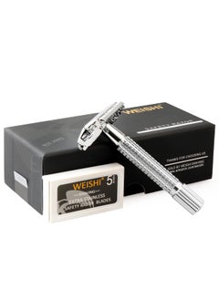 WeiShi WEISHI Butterfly Open Double Edge Safety Razor Chrome Short Handle Reusable Eco Friendly Razor 