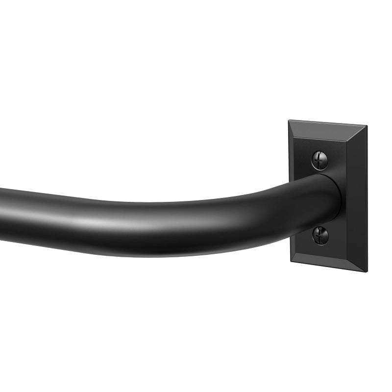 hei! dear Black Curtain Rods, Heavy Duty Wrap Around Curtain Rod for Windows 28 to 48 Inch, 1â€˜â€™ Adjustable Decorative Blackout Drapery Pole, Modern Room Darkening Rod, Window Treatment Rods, Matte Black - Image 1
