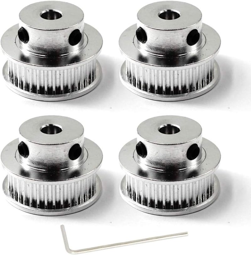 Flomore Timing Belt Pulley 40 Teeth 8mm Bore for 3D Printer CNC 6mm Width Belt Pack of 4 (Wrench Included) - Image 1