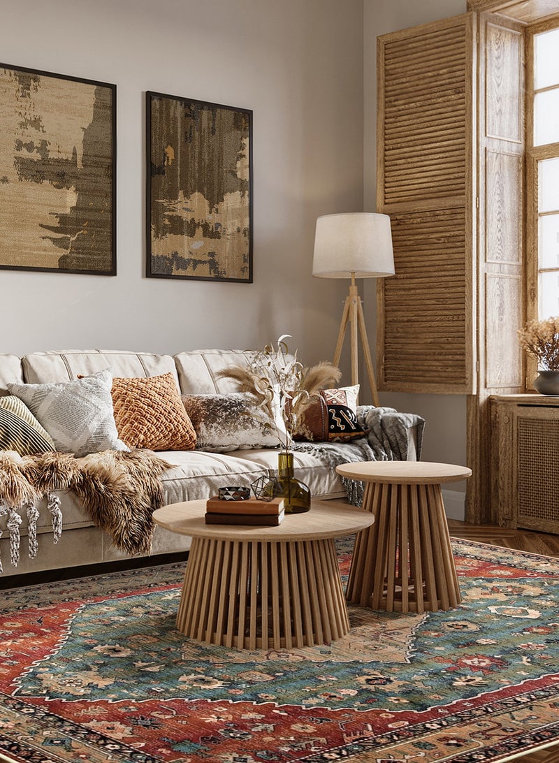 HomarKet Boho Machine Washable Rugs - 140 x 200 cm Area Rugs for Living Room Non-Slip Oriental Throw Bedroom Rug Ultra-Thin Large Office Dining Room Rug Accent Floor Carpet for Kitchen Laundry Room Entrance - Image 3