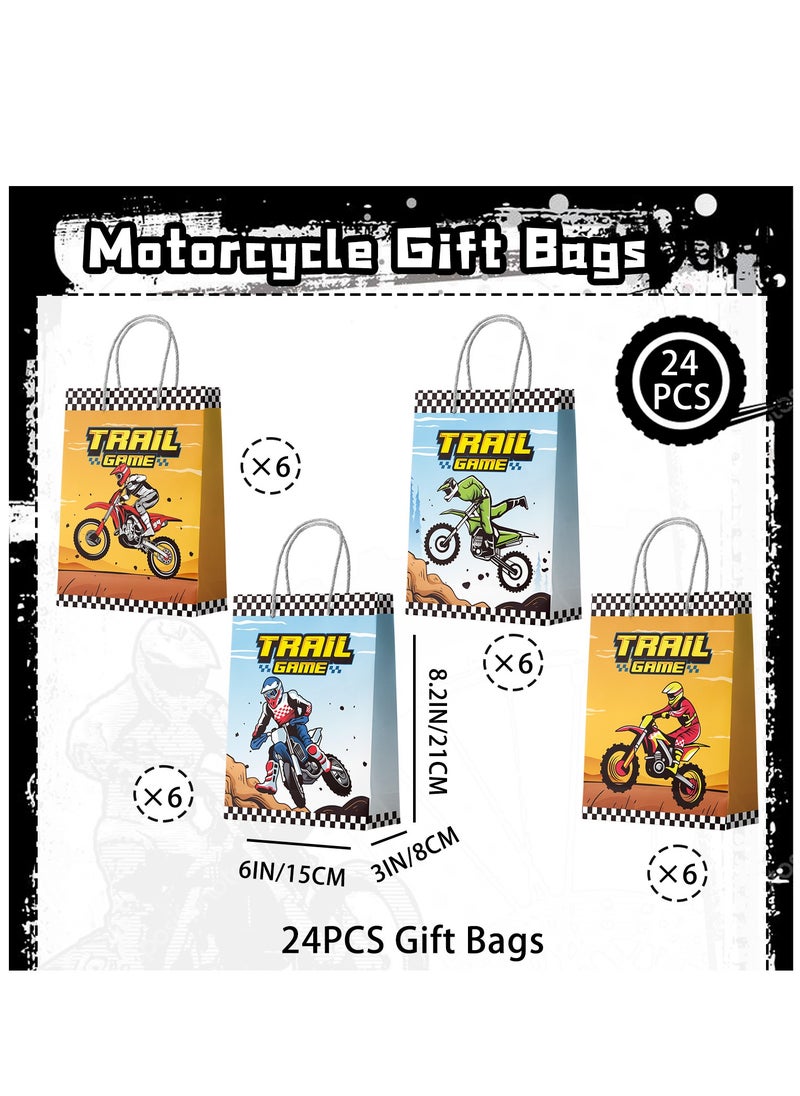 FRUITFUL PARTY Motorcycle Party Gift Bags, 24 Pcs Dirt Bike Party Bags Set - Motocross Themed Party Favor Bags, Dirt Bike Party Gift Treat Bags & Dirt Bike Goodie Bags, for Dirt Bike Birthday Party Decorations  - Image 3