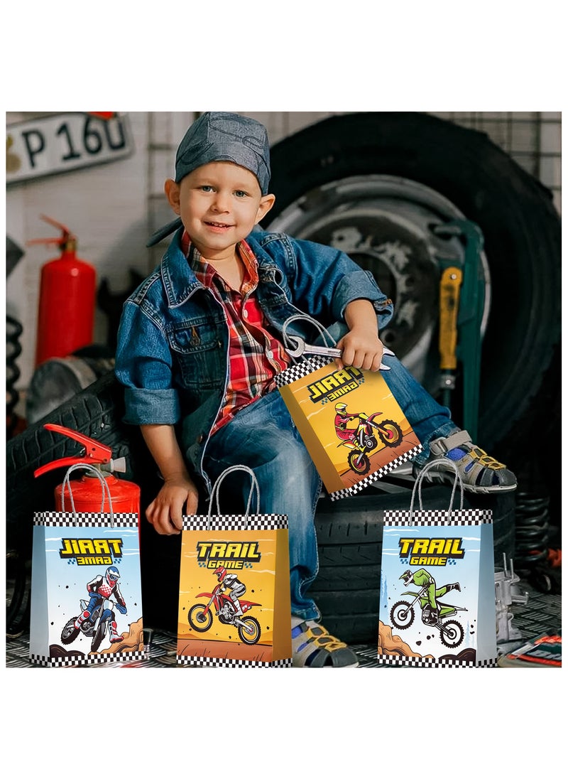 FRUITFUL PARTY Motorcycle Party Gift Bags, 24 Pcs Dirt Bike Party Bags Set - Motocross Themed Party Favor Bags, Dirt Bike Party Gift Treat Bags & Dirt Bike Goodie Bags, for Dirt Bike Birthday Party Decorations  - Image 5