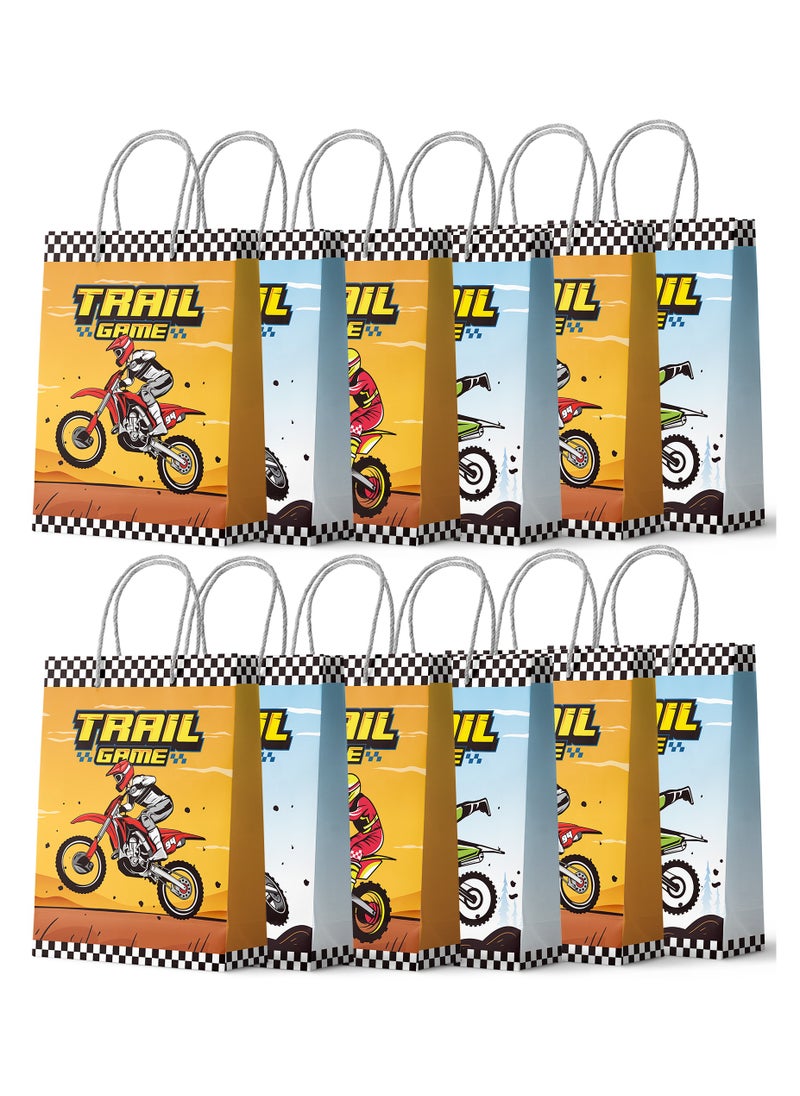 FRUITFUL PARTY Motorcycle Party Gift Bags, 24 Pcs Dirt Bike Party Bags Set - Motocross Themed Party Favor Bags, Dirt Bike Party Gift Treat Bags & Dirt Bike Goodie Bags, for Dirt Bike Birthday Party Decorations  - Image 1