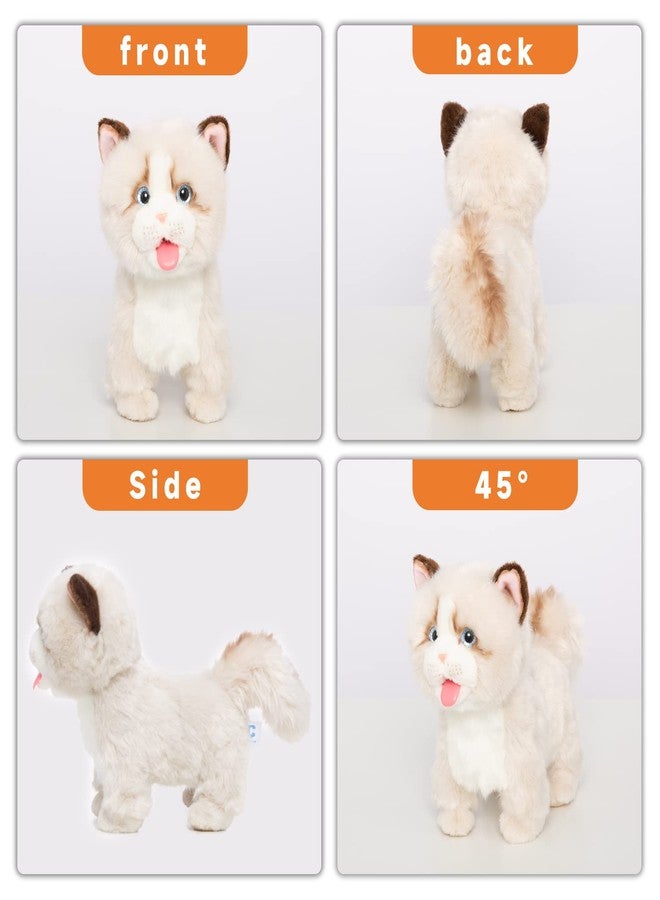 CU-MATE Electronic Interactive Ragdoll Cat - Realistic Handmade Toy with Walking, Barking, Wagging Tail & Talking - Robotic Pet Toy for Toddler Kids - Image 3