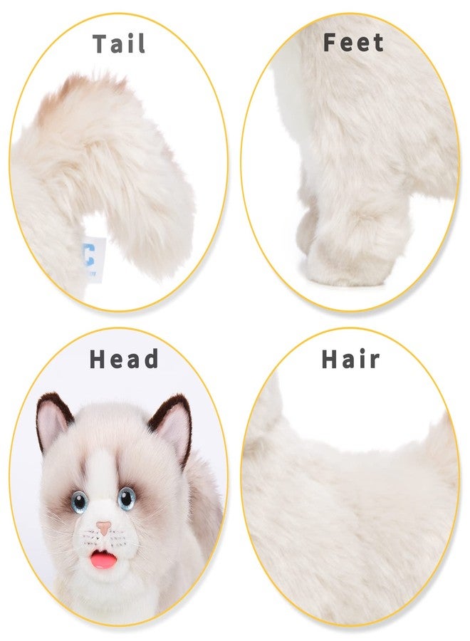 CU-MATE Electronic Interactive Ragdoll Cat - Realistic Handmade Toy with Walking, Barking, Wagging Tail & Talking - Robotic Pet Toy for Toddler Kids - Image 4