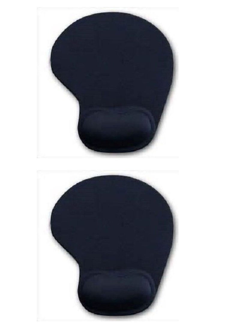 2-Piece Touch Me Mouse Pad With Gel Wrist Support Black - Image 1