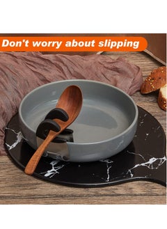 Excefore Stainless Steel Pot Clip Spoon Rests Kitchen Accessories Tools Keep Your Countertops Clean Set of 4 in Black Grey  6.49 x 3.93 Inches  - Image 4