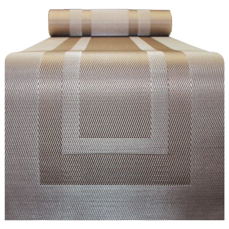 PIGCHCY 72 inches Table RunnerTable Centerpiece Heat Resistant Vinyl Woven Washable Table Mats Sets Champagne