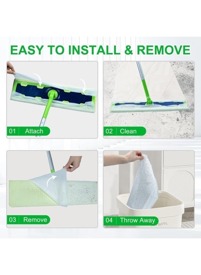 XL Wet Mop Pads 21 x 40 cm – 20 Counts Disposable Mop Cloths, Compatible with Sweeper, Ideal for Hardwood, Wood, Tile, and Multi-Surface Cleaning - Image 5
