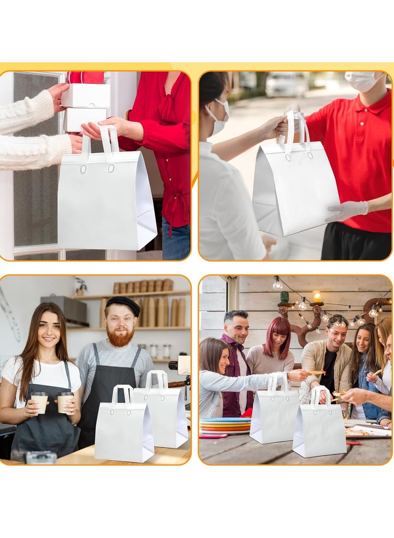 SOLARAE Insulation Bags, Disposable Take-out Tote Bulk Insulated Tote Thermal Insulation Take Away Bags Cooler Bags for Grocery Lunch Hot Cold Frozen Food Delivery Shipping White 20 Pcs - Image 3