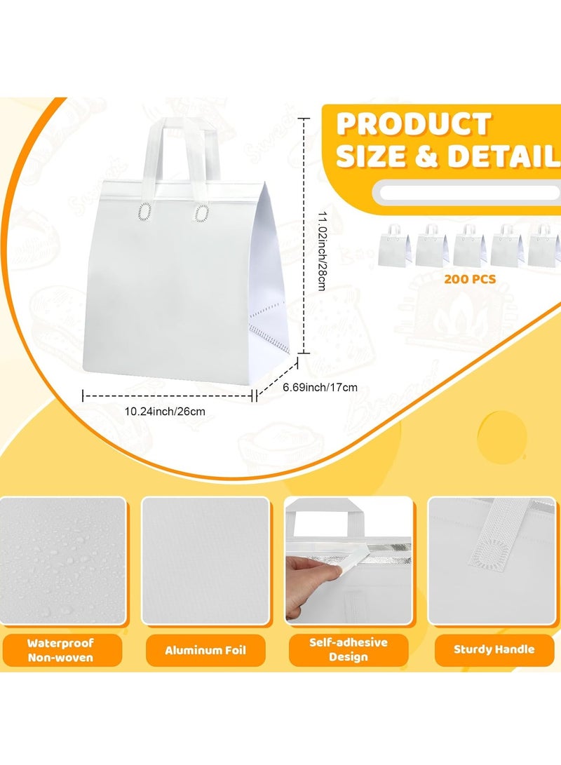 SOLARAE Insulation Bags, Disposable Take-out Tote Bulk Insulated Tote Thermal Insulation Take Away Bags Cooler Bags for Grocery Lunch Hot Cold Frozen Food Delivery Shipping White 20 Pcs - Image 5