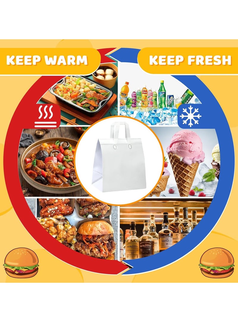 SOLARAE Insulation Bags, Disposable Take-out Tote Bulk Insulated Tote Thermal Insulation Take Away Bags Cooler Bags for Grocery Lunch Hot Cold Frozen Food Delivery Shipping White 20 Pcs - Image 4