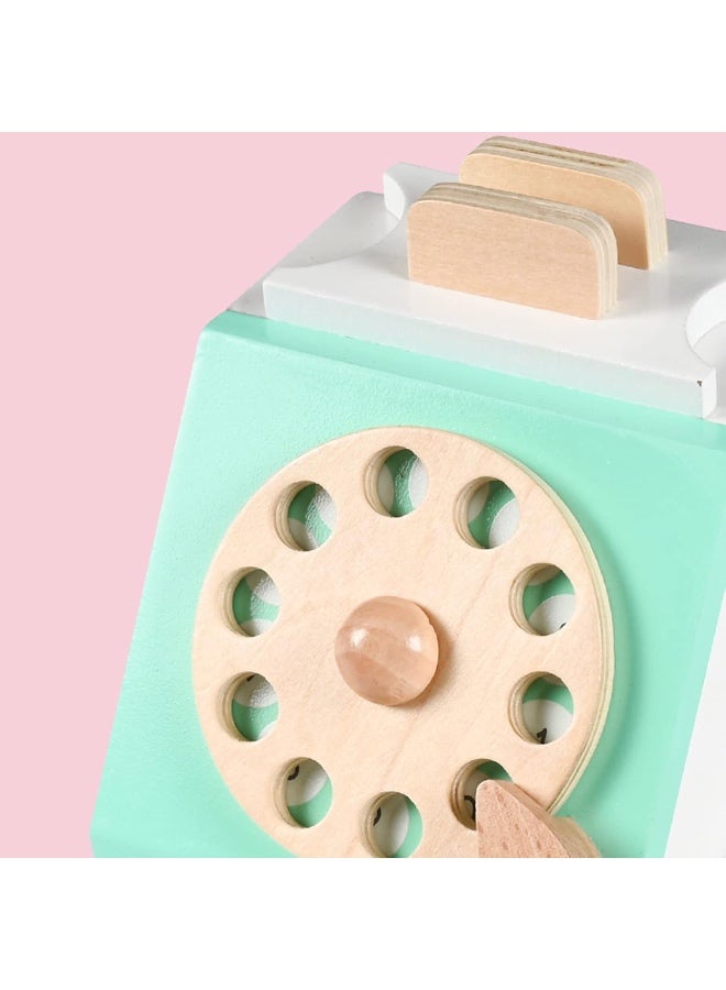 Factory Price Interactive Wooden Telephone Toys For Kids - Green - Image 5