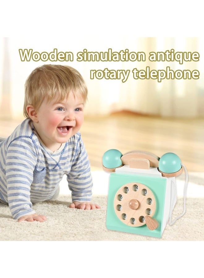 Factory Price Interactive Wooden Telephone Toys For Kids - Green - Image 2