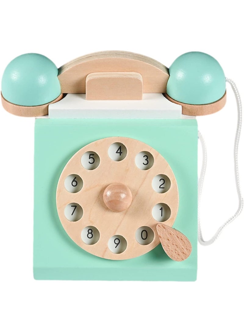 Factory Price Interactive Wooden Telephone Toys For Kids - Green - Image 1