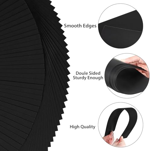 U HOMOVING 200 Sheets Black Kraft Paper for Wrapping Gifts Bouquet 12”x 17”Construction Paper for Art Craft Drawing Supplies Kraft Sheets for Packing Moving Shipping - Image 3