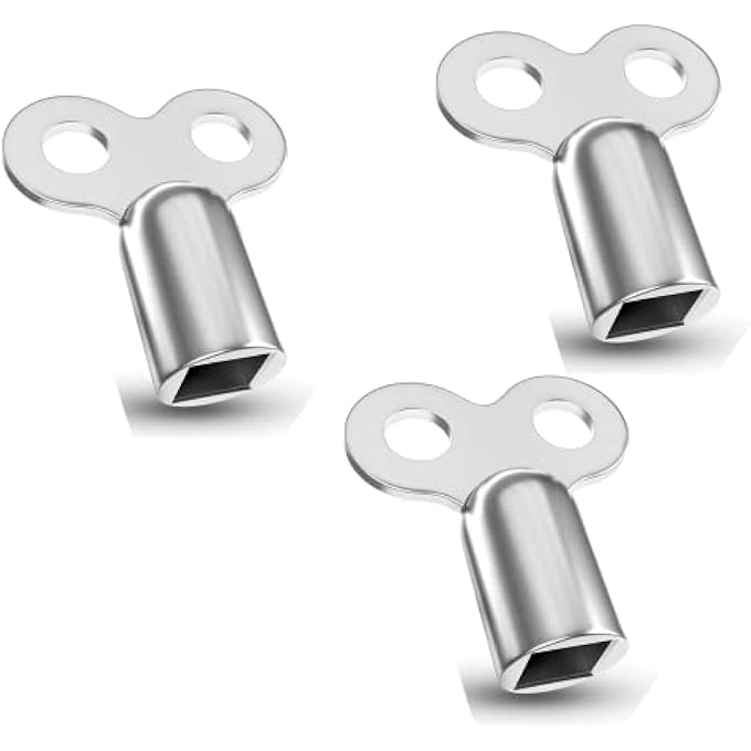 3 X HEATING BLEED KEYS, ALL RADIATOR BLEED KEYS, ROBUST ALUMINIUM BLEED KEYS, IDEAL FOR ALL RADIATORS, SUITABLE FOR ALL RADIATORS, 5 MM - Image 1