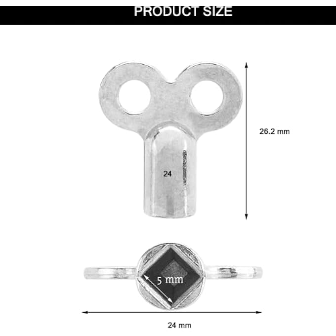 3 X HEATING BLEED KEYS, ALL RADIATOR BLEED KEYS, ROBUST ALUMINIUM BLEED KEYS, IDEAL FOR ALL RADIATORS, SUITABLE FOR ALL RADIATORS, 5 MM - Image 2