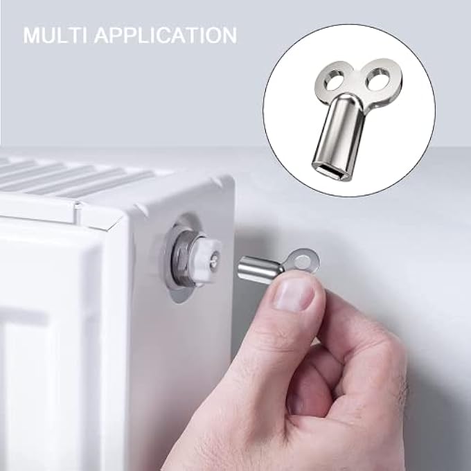 3 X HEATING BLEED KEYS, ALL RADIATOR BLEED KEYS, ROBUST ALUMINIUM BLEED KEYS, IDEAL FOR ALL RADIATORS, SUITABLE FOR ALL RADIATORS, 5 MM - Image 3