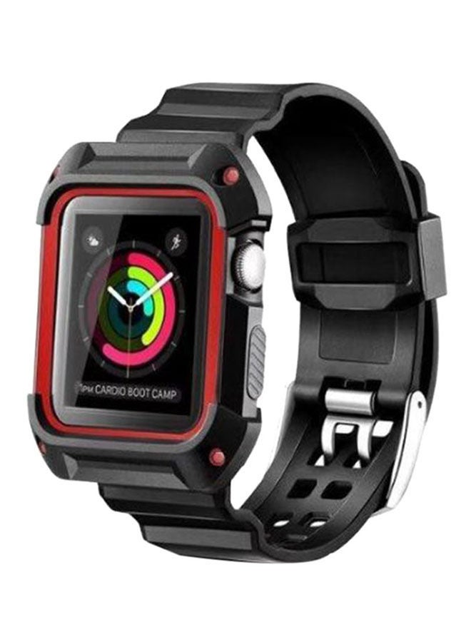 نيبمينينت سوار بديل بإطار لساعة أبل سيريس 1/2/3 أسود