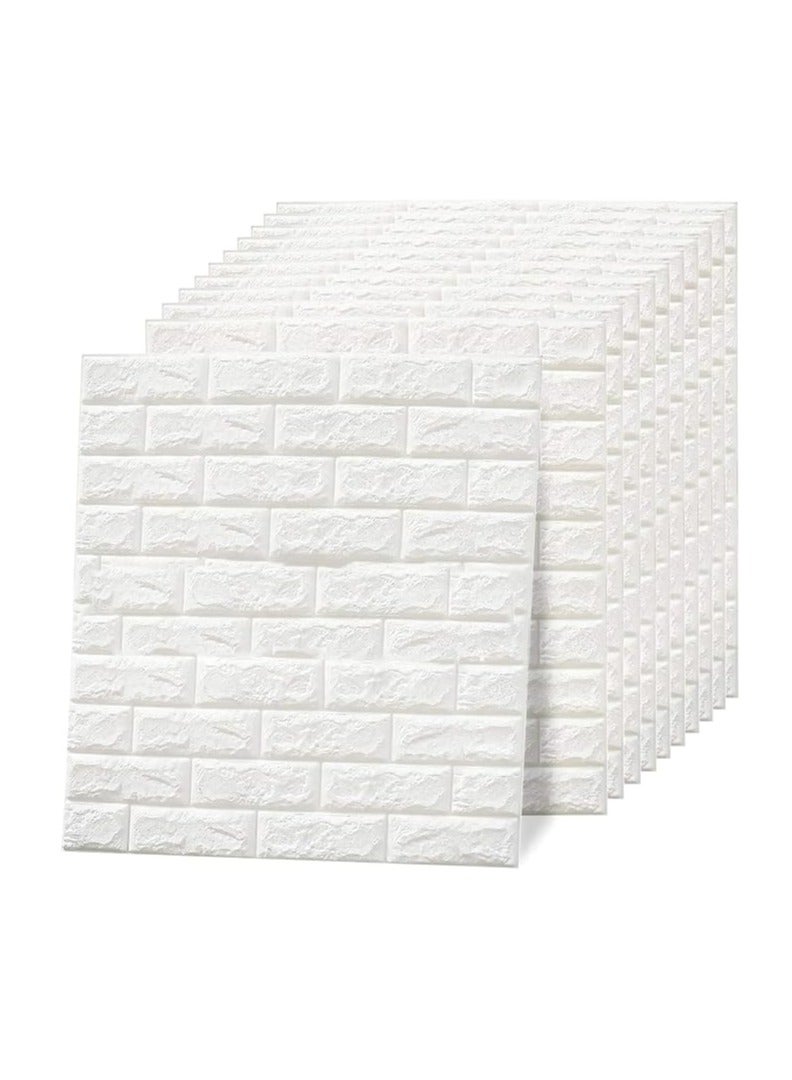 12 Pieces 3D Wall Panel Kitchen Self-Adhesive Wallpaper PE Foam Wall Stickers for Walls, Bedroom Decoration, Covering Dirty Wall(70*72cm） - Image 1