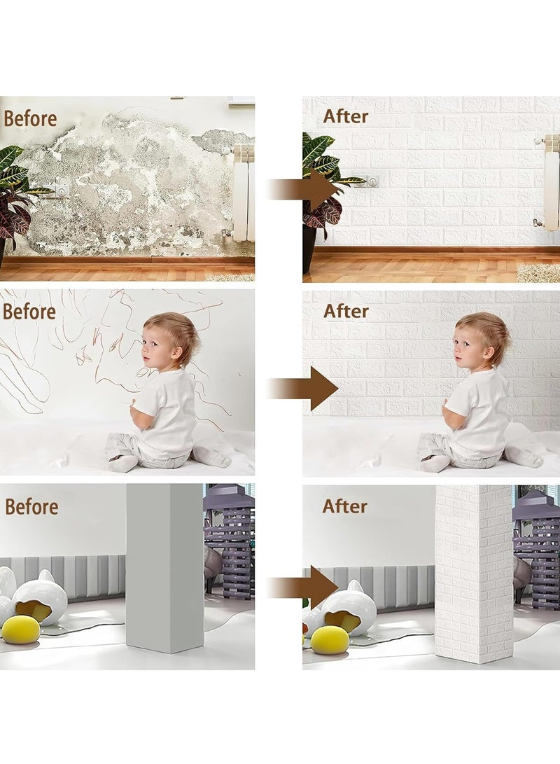 12 Pieces 3D Wall Panel Kitchen Self-Adhesive Wallpaper PE Foam Wall Stickers for Walls, Bedroom Decoration, Covering Dirty Wall(70*72cm） - Image 3