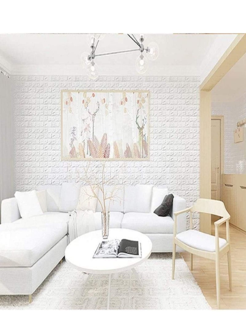 12 Pieces 3D Wall Panel Kitchen Self-Adhesive Wallpaper PE Foam Wall Stickers for Walls, Bedroom Decoration, Covering Dirty Wall(70*72cm） - Image 4