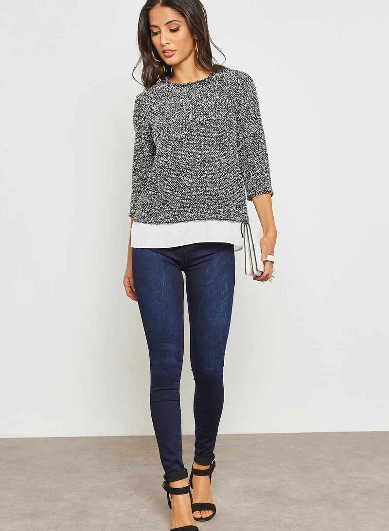 DOROTHY PERKINS Printed Long Sleeve 2 in 1 Top