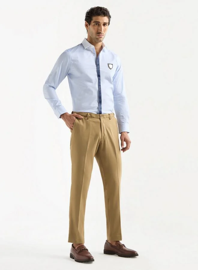 Emperor  Emperor Striped Shirt with Contrast Collar and Long Sleeves for Men | Best Price UAE