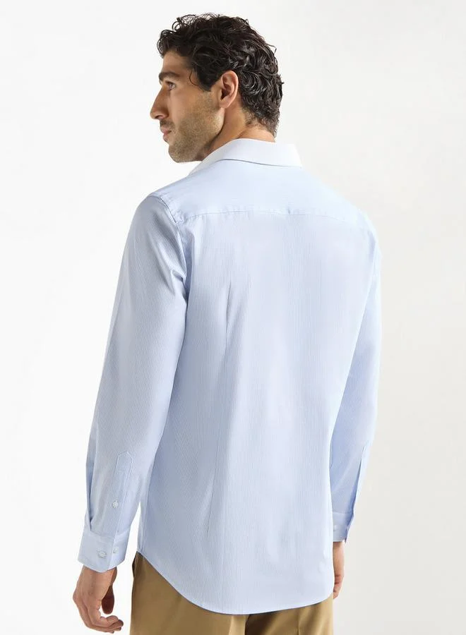 Emperor  Emperor Striped Shirt with Contrast Collar and Long Sleeves for Men | Best Price UAE
