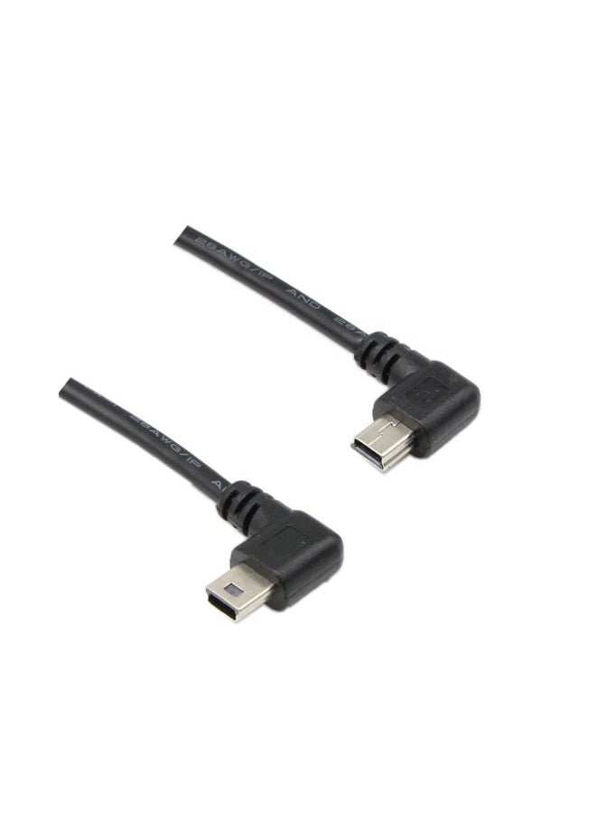 CERRXIAN 9Inch Mini USB Cable Combo Mini USB Right Angle & Left Angle Male to USB Type A 2.0 Right Angle Male Data Sync and Charge Cable (Black)(2-Pack) R - Image 4