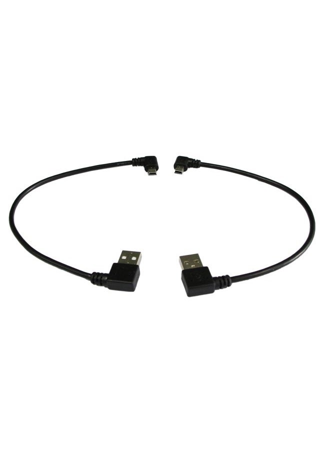 CERRXIAN 9Inch Mini USB Cable Combo Mini USB Right Angle & Left Angle Male to USB Type A 2.0 Right Angle Male Data Sync and Charge Cable (Black)(2-Pack) R - Image 2