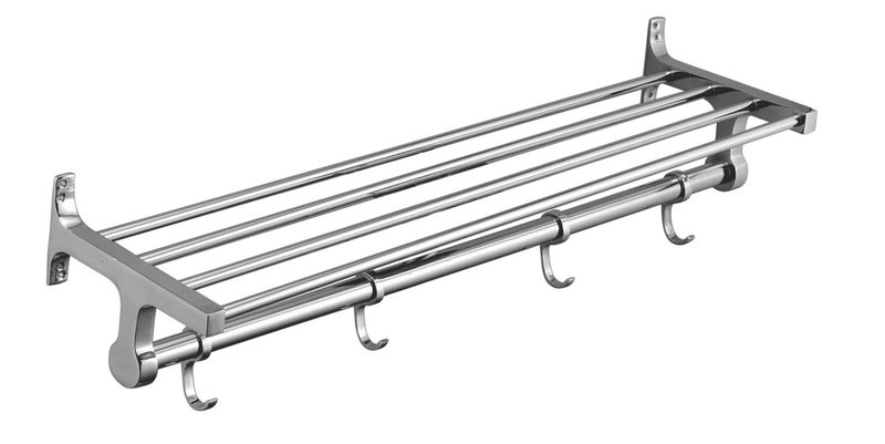 Kamal Brass 24 Inches Large Towel Rack for Bathroom/Towel Holder/Towel Stand (4+1) - Silver