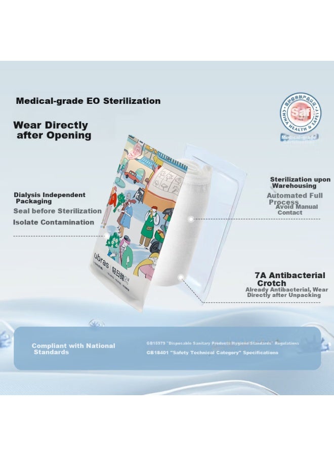 ubras Disposable Cotton High Waist Travel Portable Maternity Non-wash Daily Throw Ladies Underwear Water Wash White *7 - Image 2