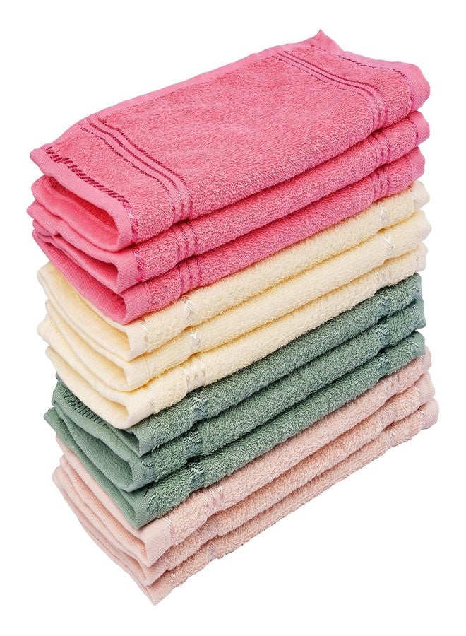 ORAS Cotton Small Size Handkerchief/Rumal/Face Towel | Extra Soft and Super Absorbent for Women's - Set of 6 (10" x 10" inch) Casual Style - Multicolored - Image 1
