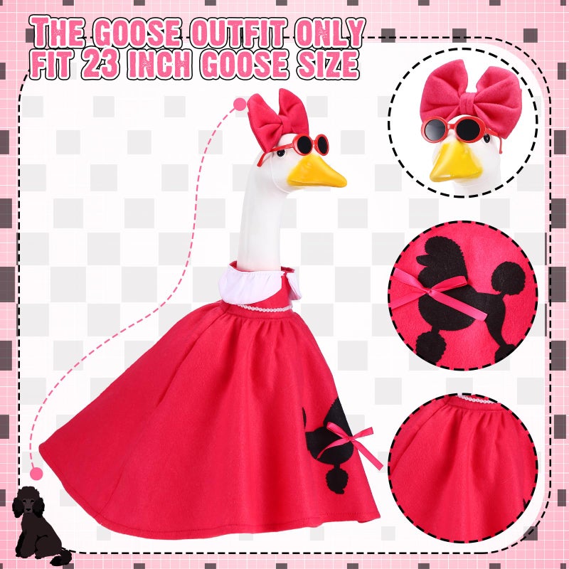 Outus Spring Floral Goose Outfits 23inch Floral Porch Goose Outfits Flower Geese Clothes for Plastic Cement Lawn Statue Geese Spring and Summer Porch Door Garden Yard Outdoor Decor - Image 3
