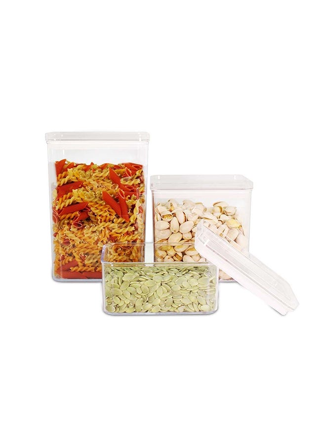 DANUBE HOME Danube Essential 2-Piece Airtight Food Storage Container Set – BPA-Free Plastic Kitchen Canisters for Pantry, Dry Food, Snacks, Cereal, Rice & Flour Organization- 1700ml - 12.8x10.3x18.5 Cm