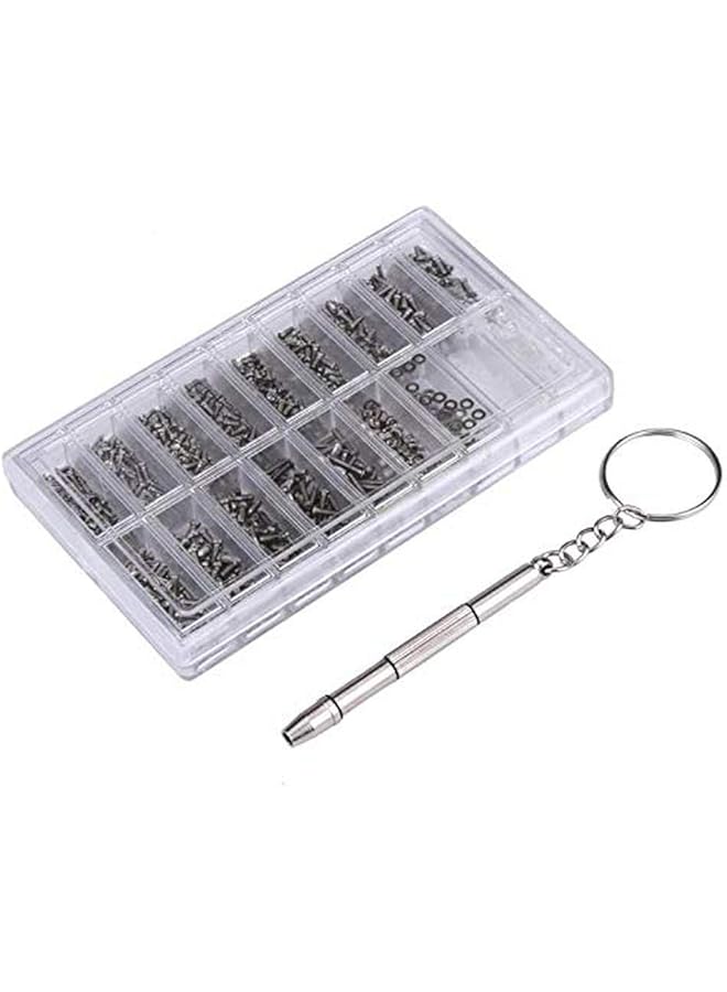 PROMASS promass 1000pcs/box Micro Glasses Sunglass Watch Spectacles Phone Tablet Screws Nuts Screwdriver Repair Kit Aluminum Steel Screws Set  - Image 1