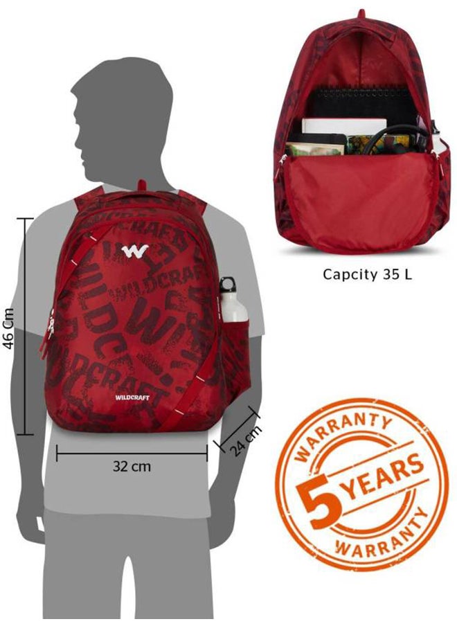 WILDCRAFT - Wildcraft Typo Grung Bravo 35 Backpack Red - Image 1