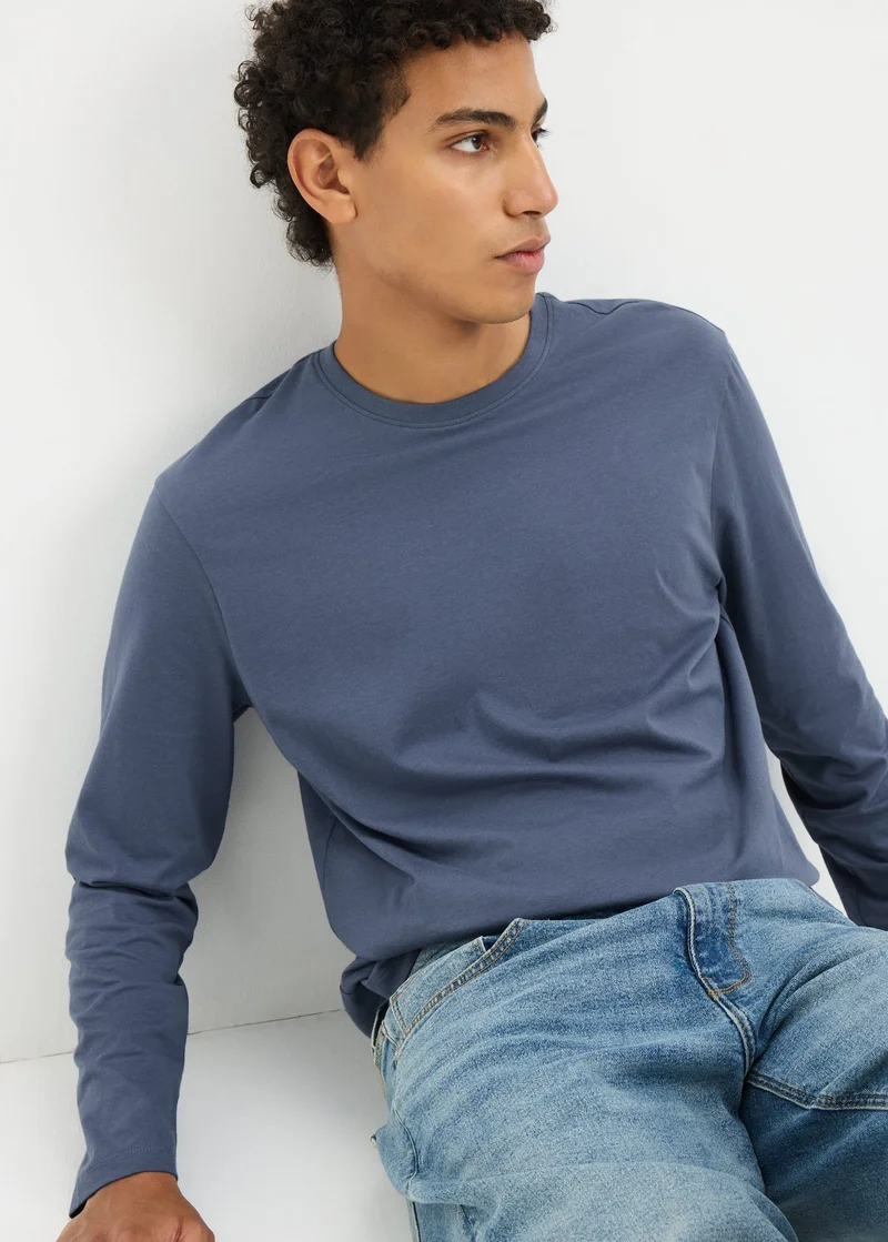 ماتلان تي شيرت أساسي بياقة دائرية أزرق