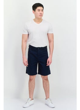 Jack Jones Men Solid Embroidered Logo Chino Short, Navy  - Image 4