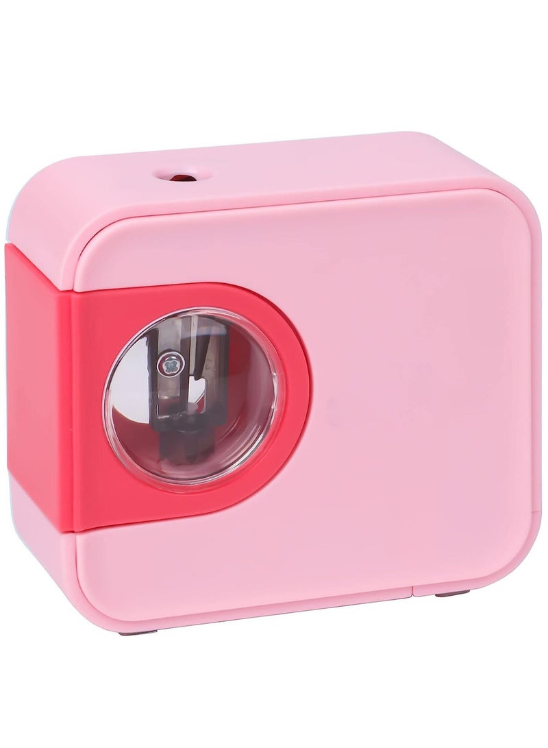 KASTWAVE Electric Pencil Sharpener, Portable Pencil Sharpeners Battery Operated with Tungsten Steel Blade, Kids Pocket Sharpener Fit to 6-8mm No.2 and Colored Pencils, for School Office Home Pink - Image 1